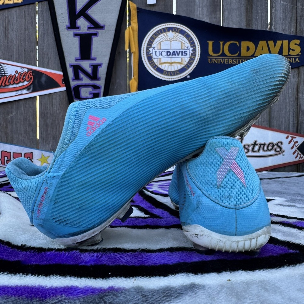 Size 5‎ - Adidas X Speedflow.3 FG Soccer Cleat Slip On Blue Pink Youth GW7497 - Picture 5 of 9